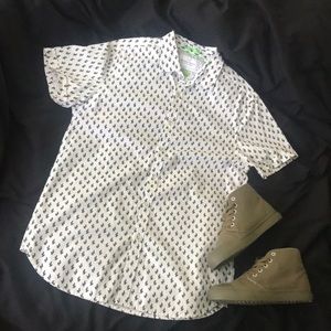 Denim & Flower Button up